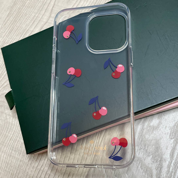 Kate Spade Iphone 12 Pro Max Cherry Jeweled Dancing Clear Phone Case - Picture 7 of 7